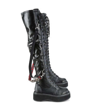 DemoniaCult Frauenstiefel EMILY-377 blk str vegan Leder