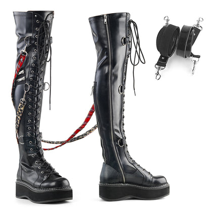 DemoniaCult Frauenstiefel EMILY-377 blk str vegan Leder