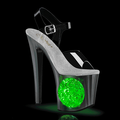 Pleaser   ENCHANT-708LT-Circle CLR/SLV-SLV-Glitzer