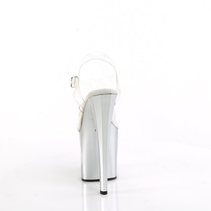 Pleaser   ENCHANT-708LT-Circle CLR/SLV-SLV-Glitzer
