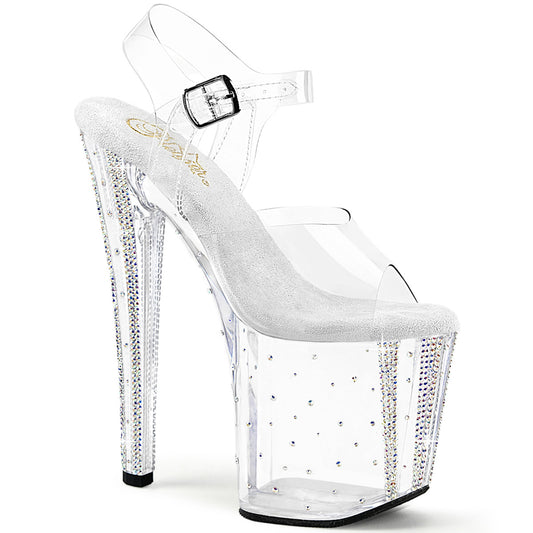 Pleaser Women's Platform Shoes ENCHANT-708RS-01 Clr/Clr-AB RS