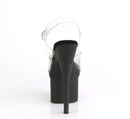 Pleaser Womens Sandals ESTEEM-708 Clr/Blk Matte
