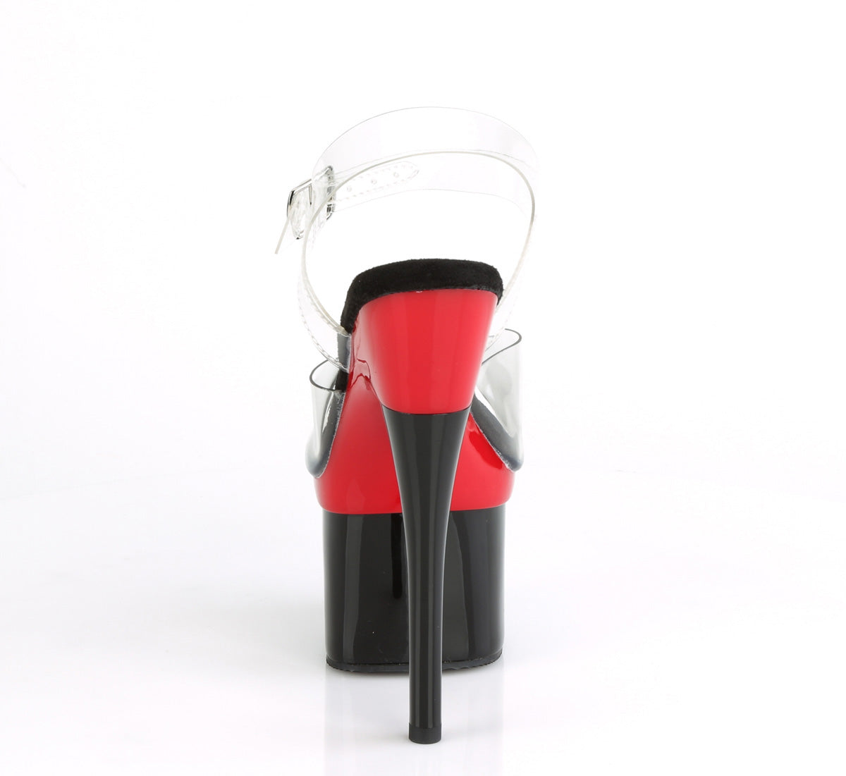 Pleaser Womens Sandals ESTEEM-708 Clr/Red-Blk