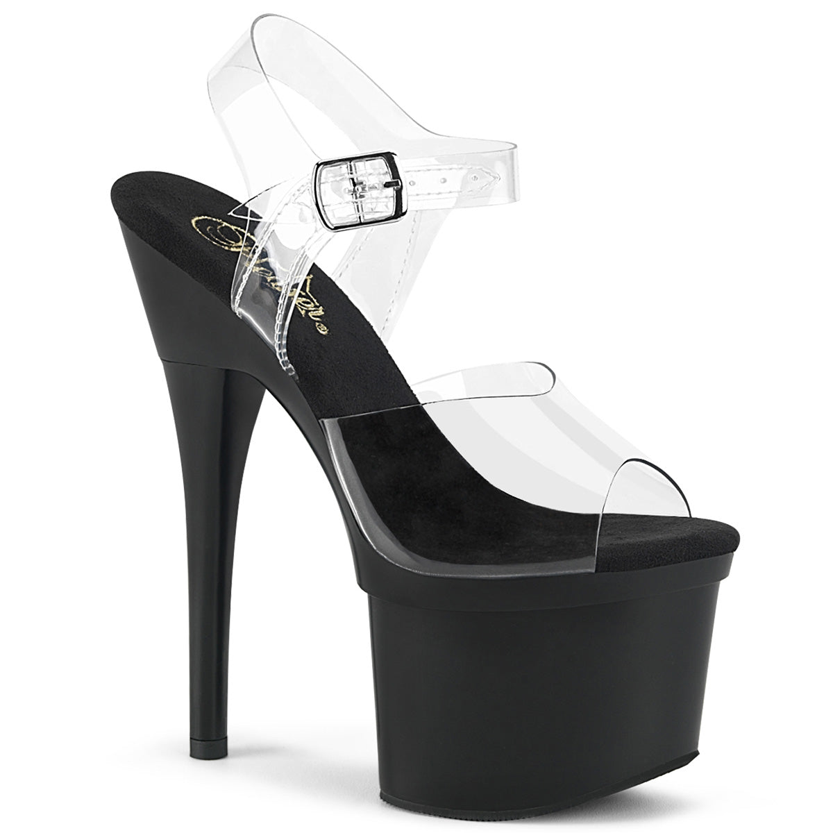 Pleaser Womens Sandals ESTEEM-708 Clr/Blk Matte