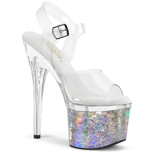 Pleaser  Sandalen ESTEEM-708ck CLR/CLR-SLV Holo Crackle