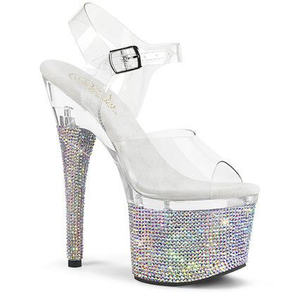 Pleaser Damen Sandalen ESTEEM-708DM CLR / CLR-SLV AB Rs