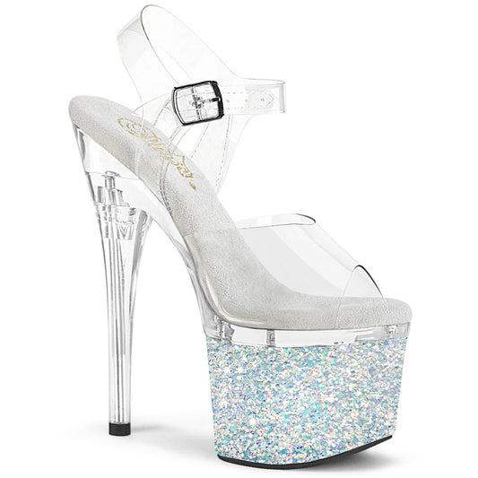 Pleaser  Sandalen ESTEEM-708LG CLR/CLR-WHT Multi Glitter