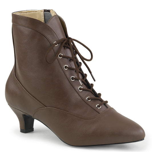 Pleaser Pink Label Damen Knöchelstiefel FAB-1005 Braunes Faux-Leder