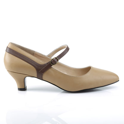 Pleaser Pink Label Frauenpumpen FAB-425 Tan-Brown-Faux-Leder