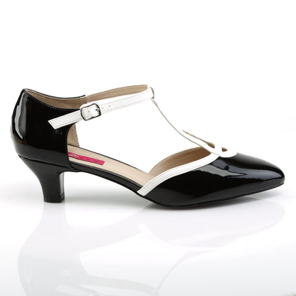 Pleaser Pink Label Frauenpumpen FAB-428 BLK-WHT PAT / WHT