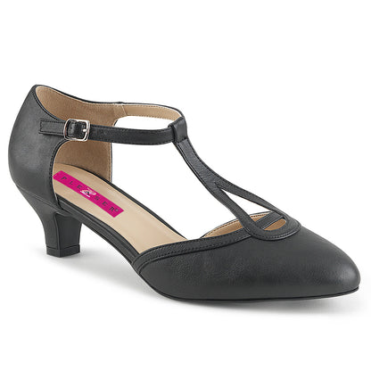 Pleaser Pink Label Womens Pumps FAB-428 Blk Faux Leather