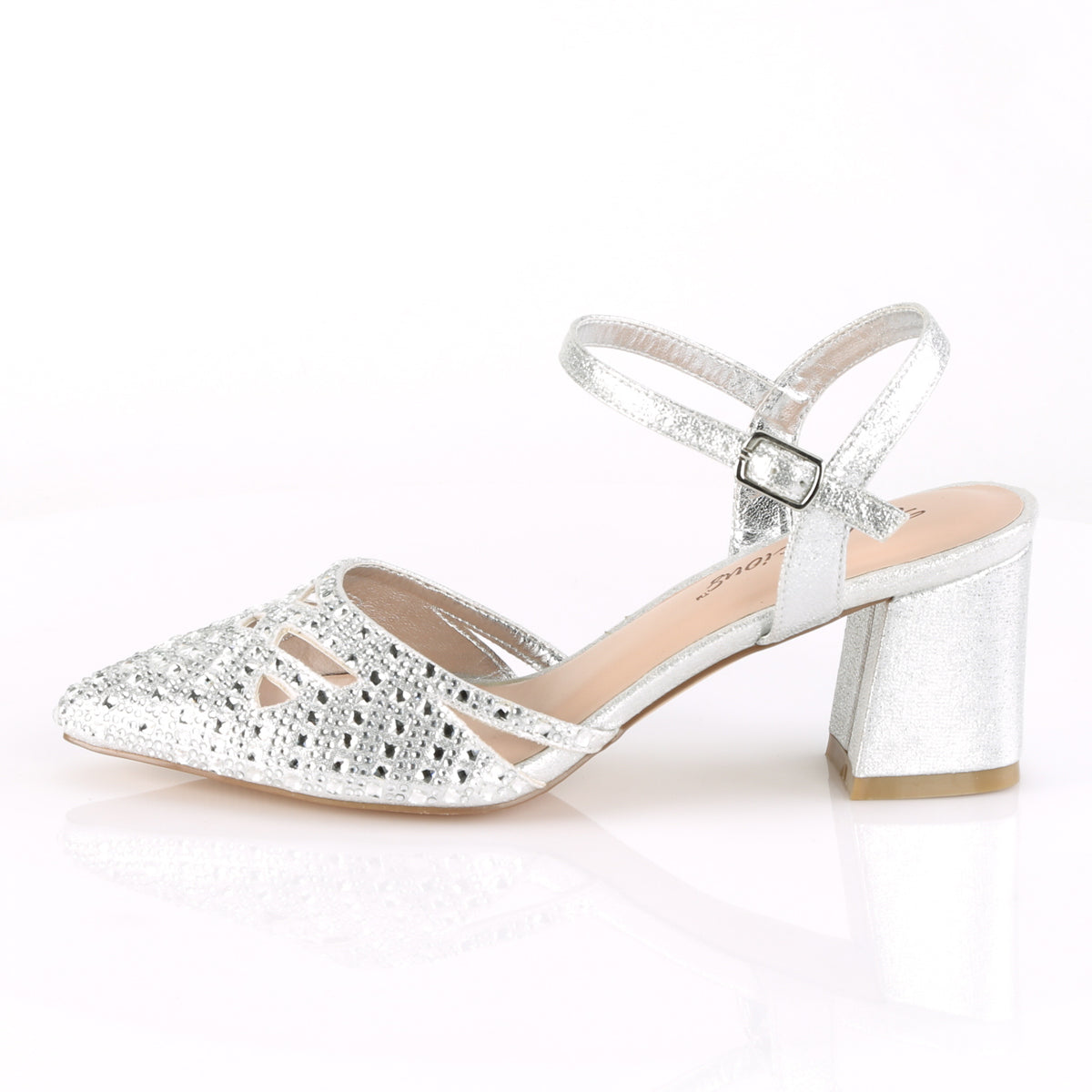 Fabulicious Frauenpumpen FAYE-06 SLV schimmernder Stoff