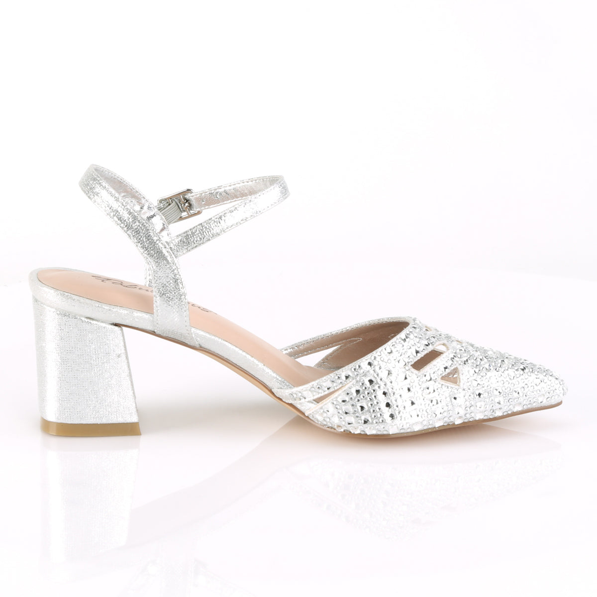 Fabulicious Frauenpumpen FAYE-06 SLV schimmernder Stoff