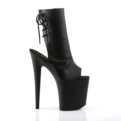 Pleaser Womens Ankle Boots FLAMINGO-1018 Blk Faux Leather/Blk Matte