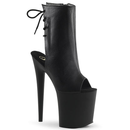 Pleaser Womens Ankle Boots FLAMINGO-1018 Blk Faux Leather/Blk Matte