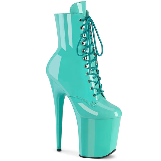 Pleaser Women's Platform Shoes FLAMINGO-1020 Aqua Pat/Aqua
