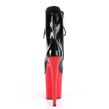 Pleaser Womens Ankle Boots FLAMINGO-1020 Blk Pat/Red