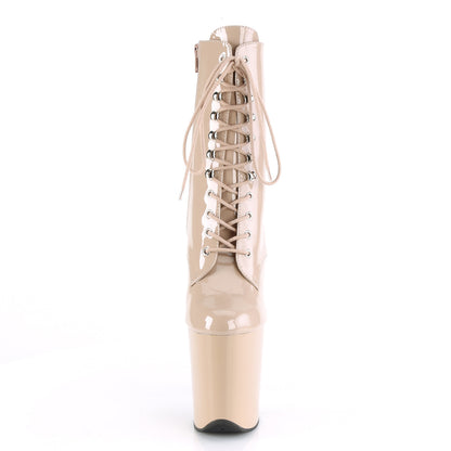 Pleaser Womens Ankle Boots FLAMINGO-1020 Nude Pat/Nude