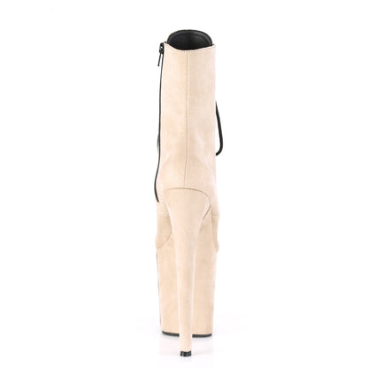 Pleaser Womens Ankle Boots FLAMINGO-1020FS Beige Faux Suede/Beige Faux Suede