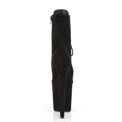 Pleaser Damen Knöchelstiefel FLAMINGO-1020FS BLK Faux Wildleder / BLK Faux Wildleder
