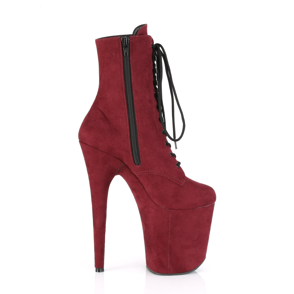 Pleaser Damen Knöchelstiefel FLAMINGO-1020FS Burgund Faux Wildleder / Burgund Faux Wildleder