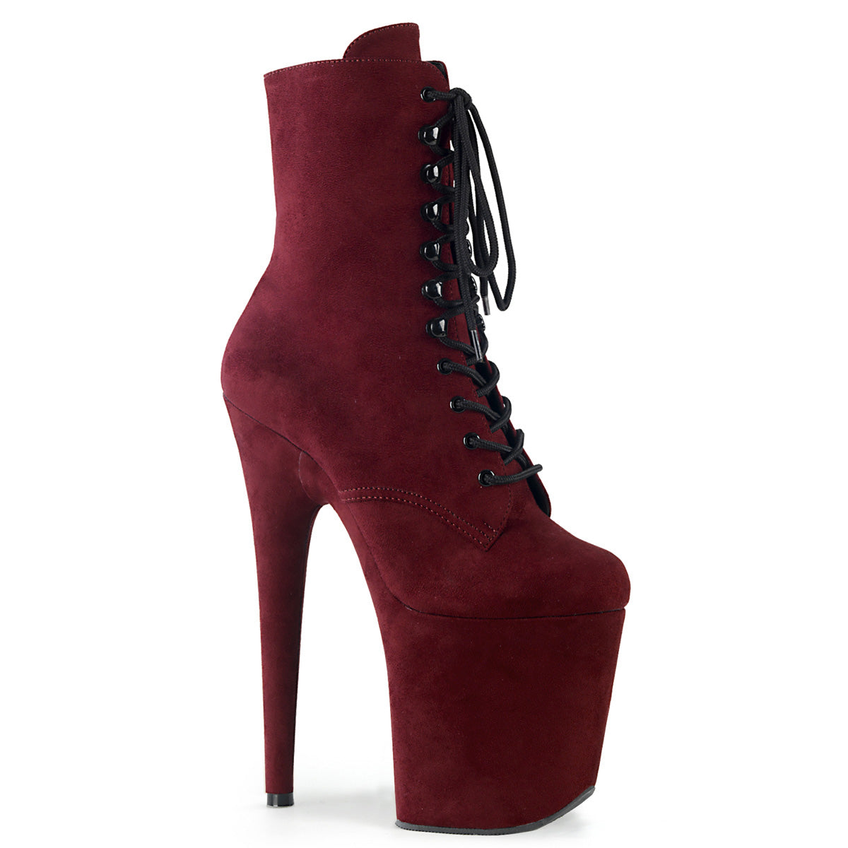 Pleaser Damen Knöchelstiefel FLAMINGO-1020FS Burgund Faux Wildleder / Burgund Faux Wildleder