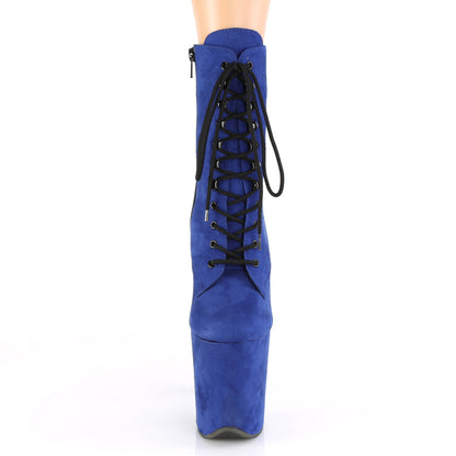 Pleaser Womens Ankle Boots FLAMINGO-1020FS Royal Blue Faux Suede/Royal Blue Faux Suede