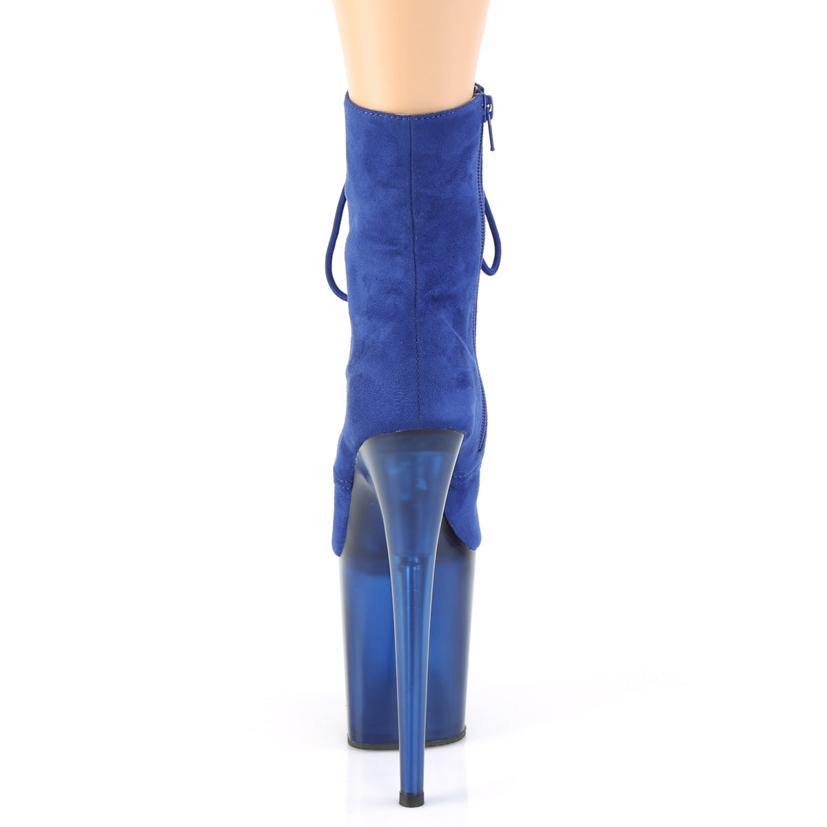 Pleaser Damen Knöchelstiefel FLAMINGO-1020FST Royal Blue Faux Wildleder / Frosted Blau