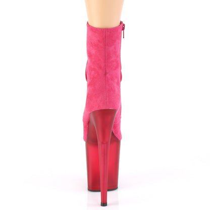 Pleaser Damen Knöchelstiefel FLAMINGO-1020FST H. Rosa Faux Wildleder / Frosted H. Pink