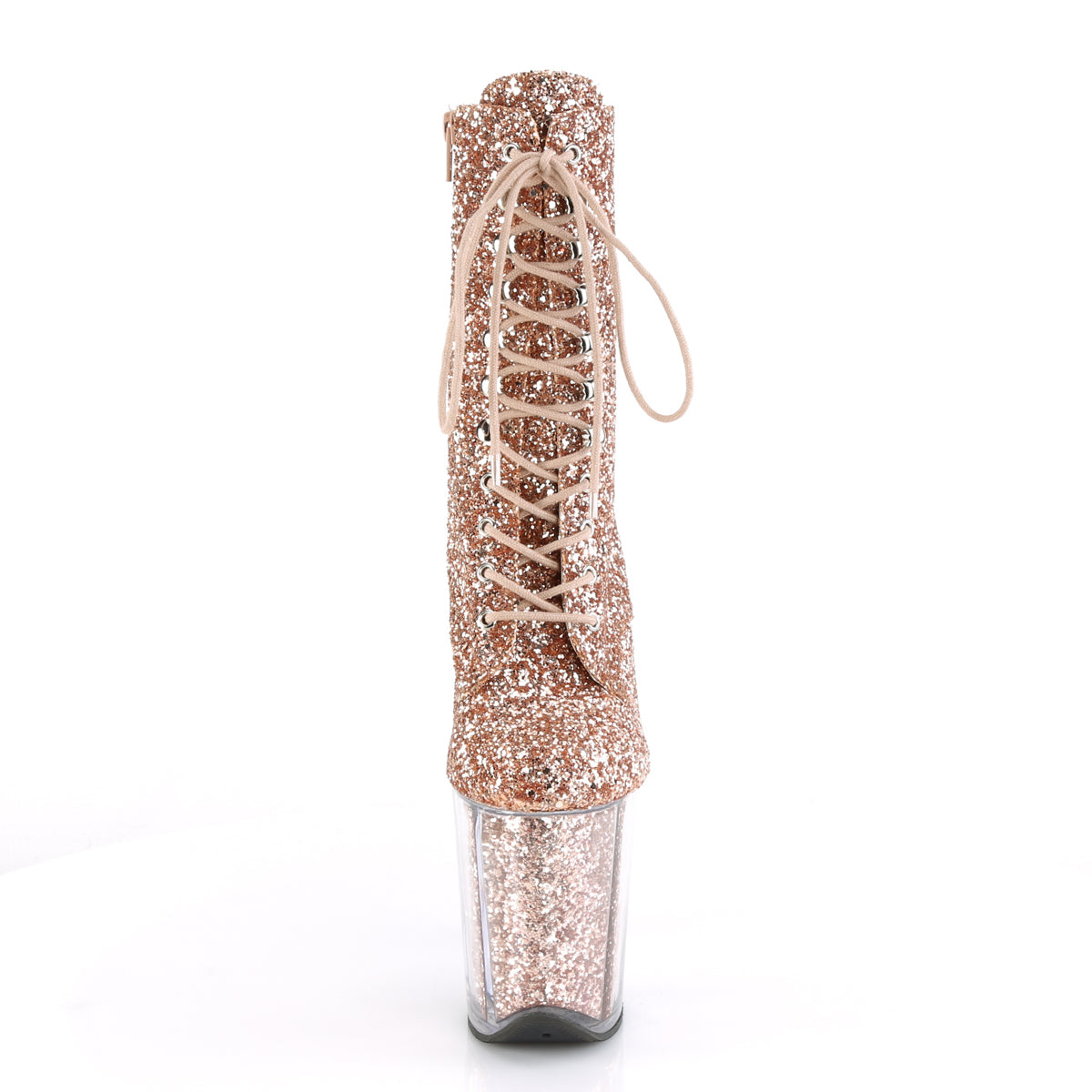 Pleaser Damen Knöchelstiefel FLAMINGO-1020g Rose Gold Glitter / Rose Gold Glitter