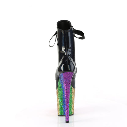 Pleaser   FLAMINGO-1020HG blk Holo Pat/Rainbow Funkeln