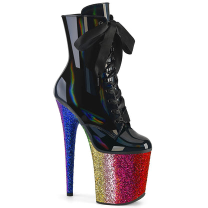 Pleaser   FLAMINGO-1020HG blk Holo Pat/Rainbow Funkeln