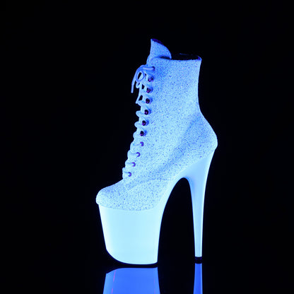 Pleaser   FLAMINGO-1020LG Neon WHT Multi Glitter/Neon WHT