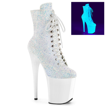 Pleaser   FLAMINGO-1020LG Neon WHT Multi Glitter/Neon WHT