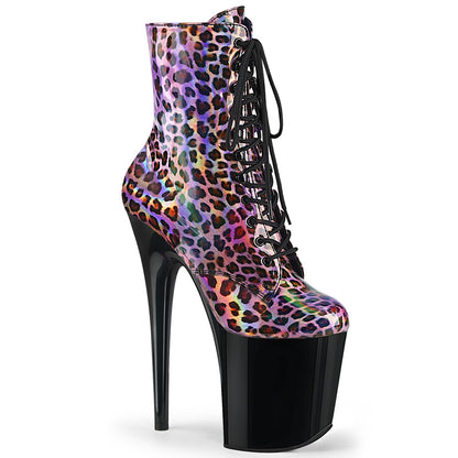 Pleaser Damen Knöchelstiefel FLAMINGO-1020LP Pink HoloGraom / BLK