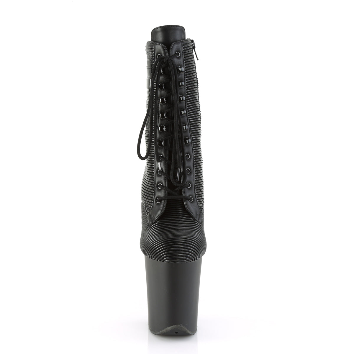 Pleaser Damen  FLAMINGO-1020pk BLK gesteppt Faux Leder/BLK Matte