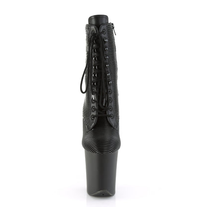 Pleaser Damen  FLAMINGO-1020pk BLK gesteppt Faux Leder/BLK Matte