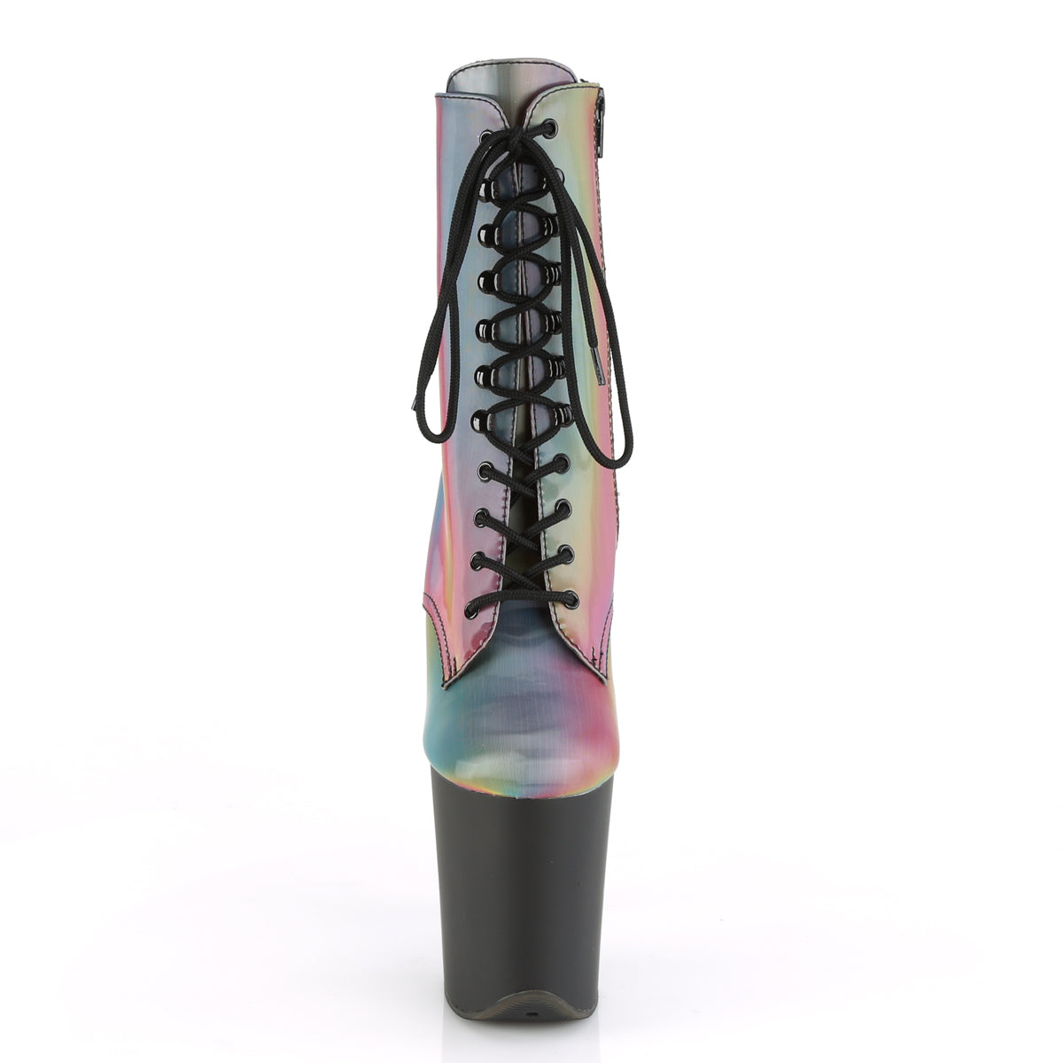 Pleaser Damen Knöchelstiefel FLAMINGO-1020Refl. Rainbow Reflektierend / blk matt