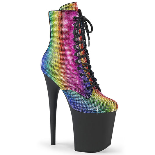 Pleaser  Stiefeletten FLAMINGO-1020RS Rainbow RS/Blk Matte