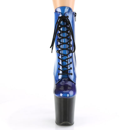 Pleaser Damen Knöchelstiefel FLAMINGO-1020SHG Blue-Purple / BLK