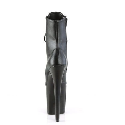 Pleaser Damen Knöchelstiefel FLAMINGO-1020wr BLK Faux Leder / BLK Kunstleder