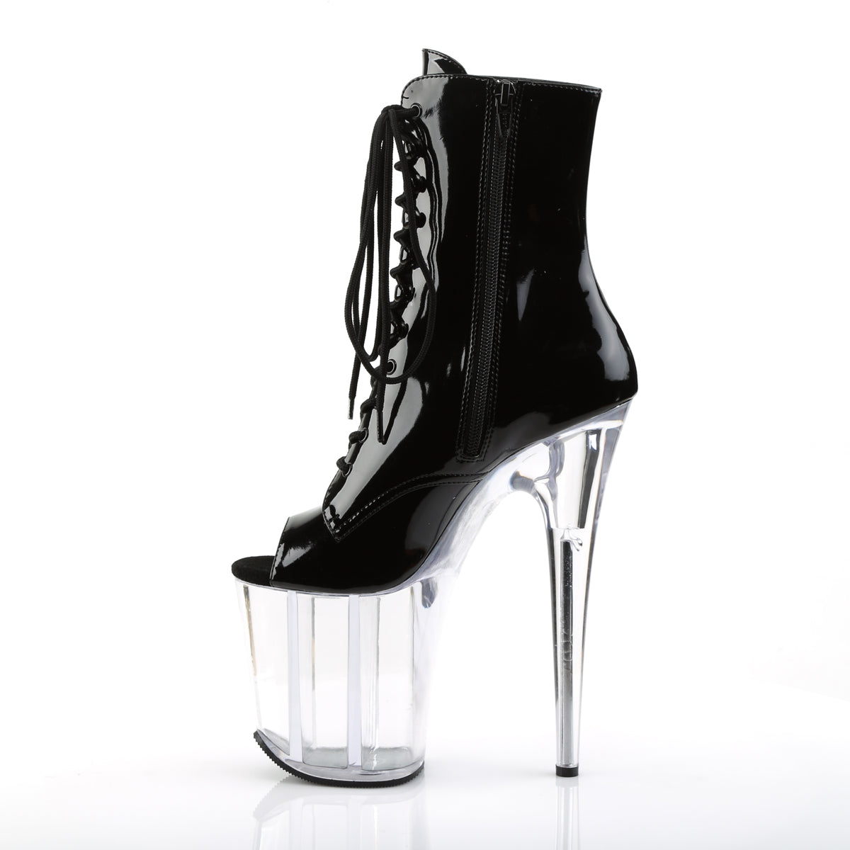 Pleaser Damen Knöchelstiefel FLAMINGO-1021 BLK Pat / CLR