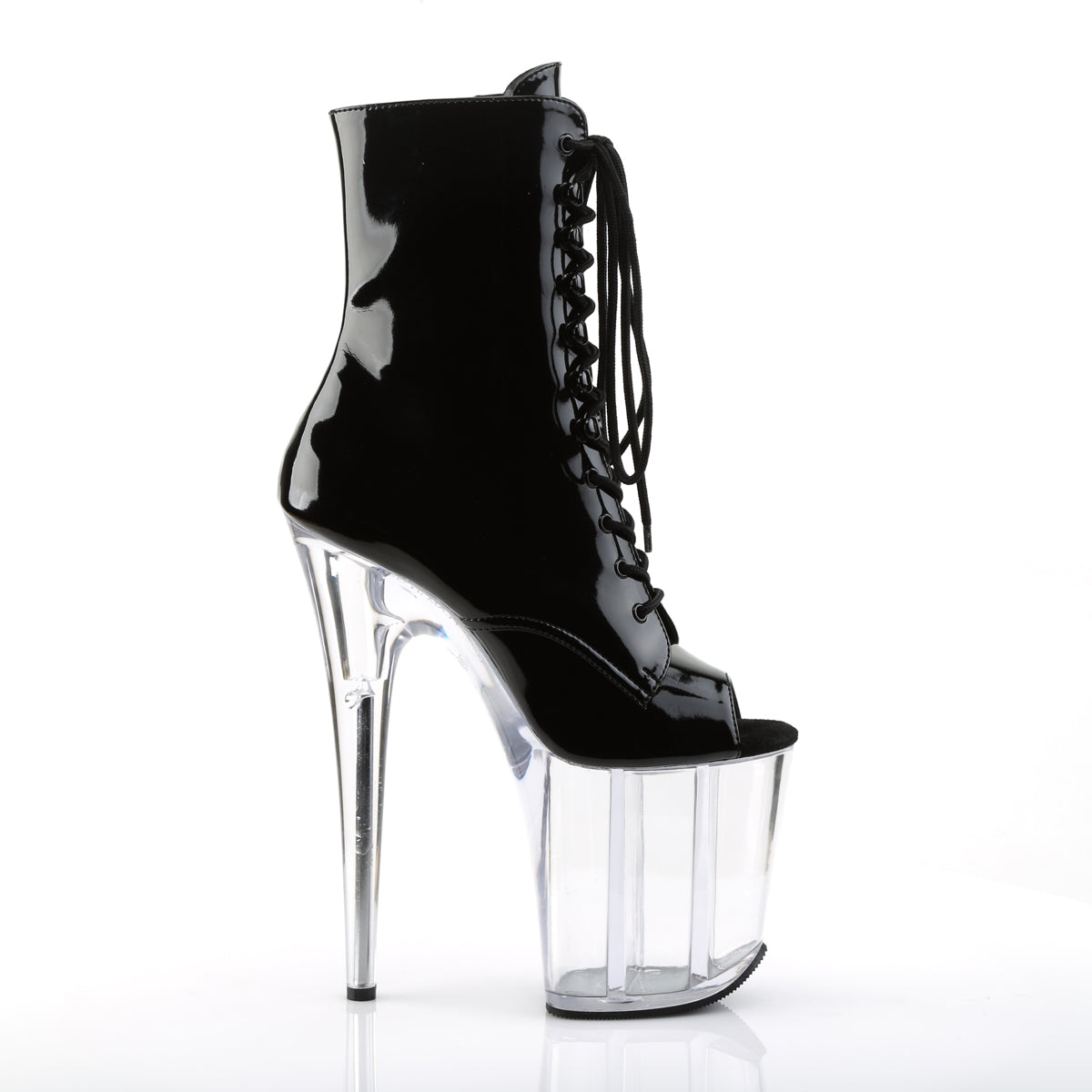 Pleaser Damen Knöchelstiefel FLAMINGO-1021 BLK Pat / CLR