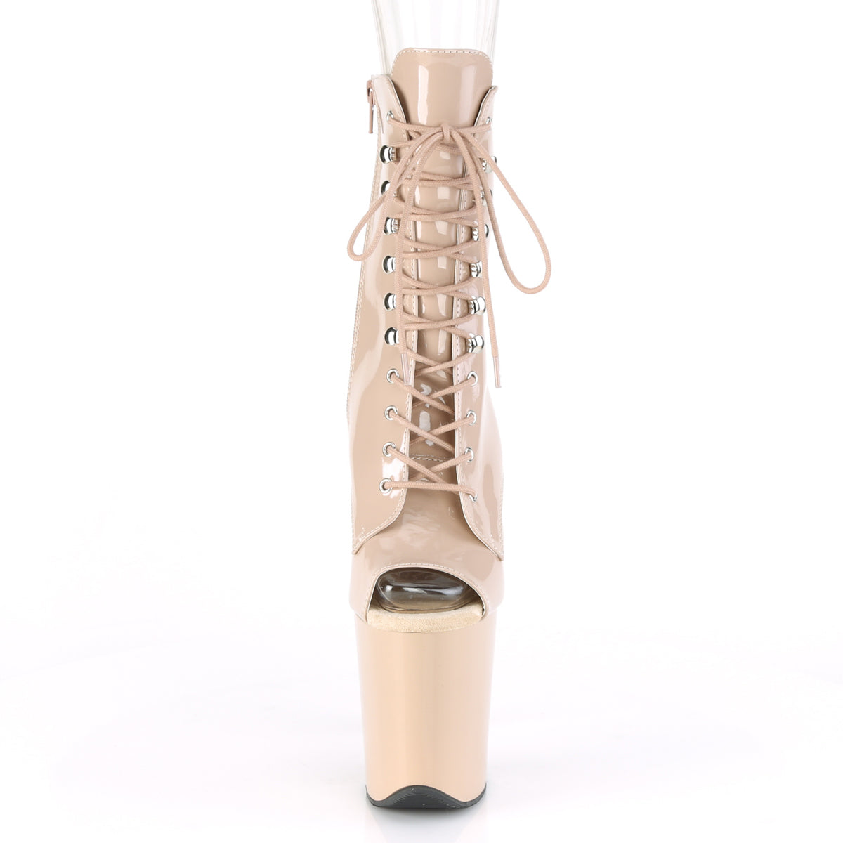 Pleaser Damen Knöchelstiefel FLAMINGO-1021 Nude Pat / Nackt