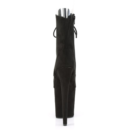 Pleaser Damen Knöchelstiefel FLAMINGO-1021fs BLK Faux Wildleder / BLK Faux Wildleder
