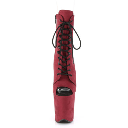 Pleaser Damen Knöchelstiefel FLAMINGO-1021FS Burgund Faux Wildleder / Burgund Faux Wildleder