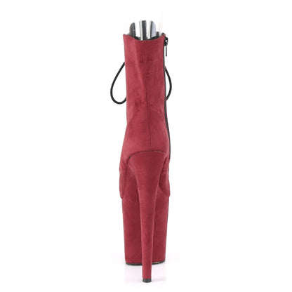 Pleaser Damen Knöchelstiefel FLAMINGO-1021FS Burgund Faux Wildleder / Burgund Faux Wildleder