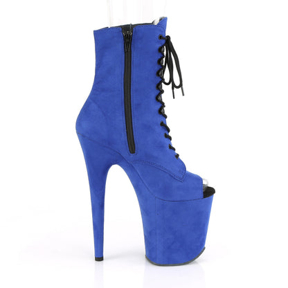 Pleaser Damen Knöchelstiefel FLAMINGO-1021FS Royal Blue Faux Wildleder / Royal Blue Faux Wildleder