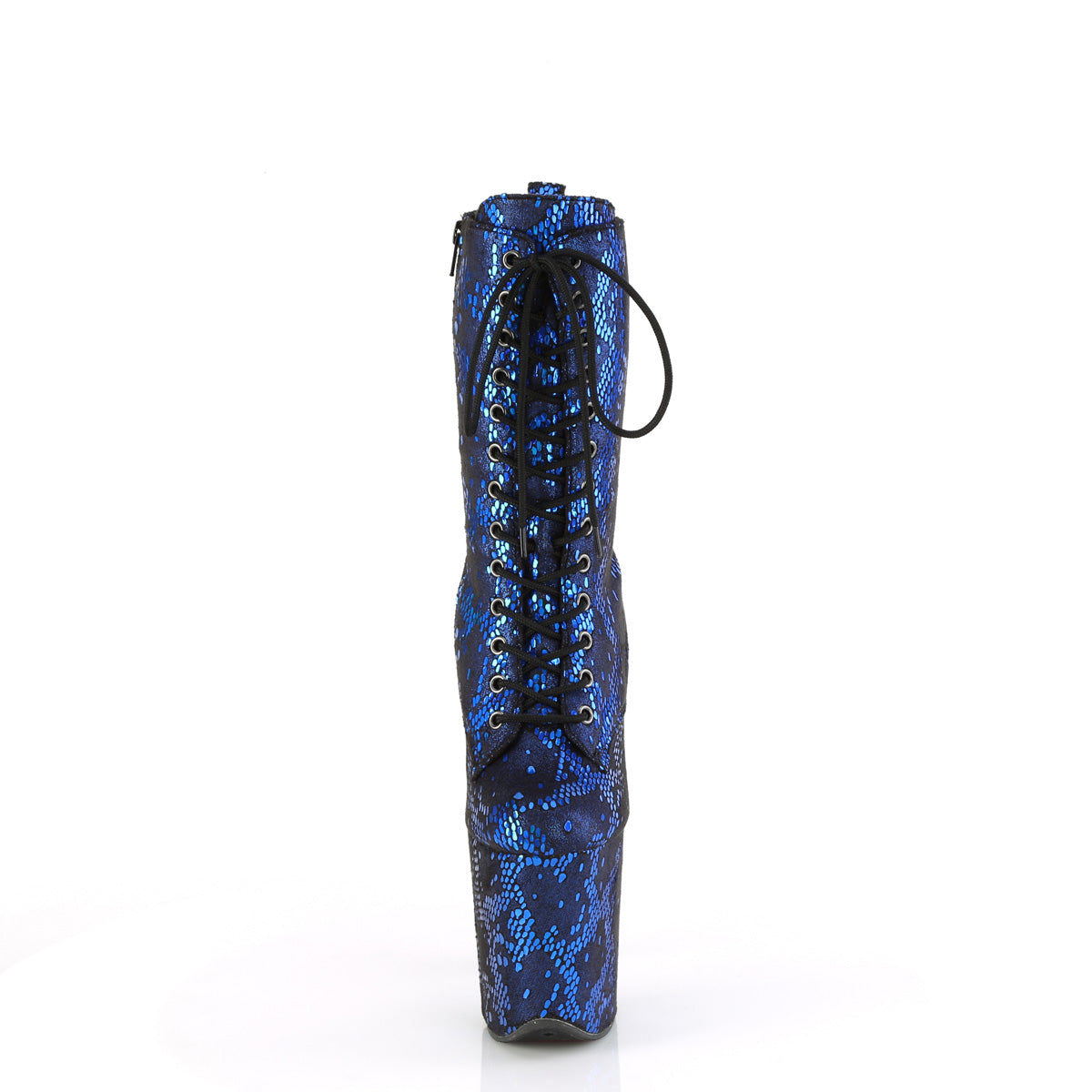 Pleaser   FLAMINGO-1040spf Blue Metallic Schlangendruckstoff/m