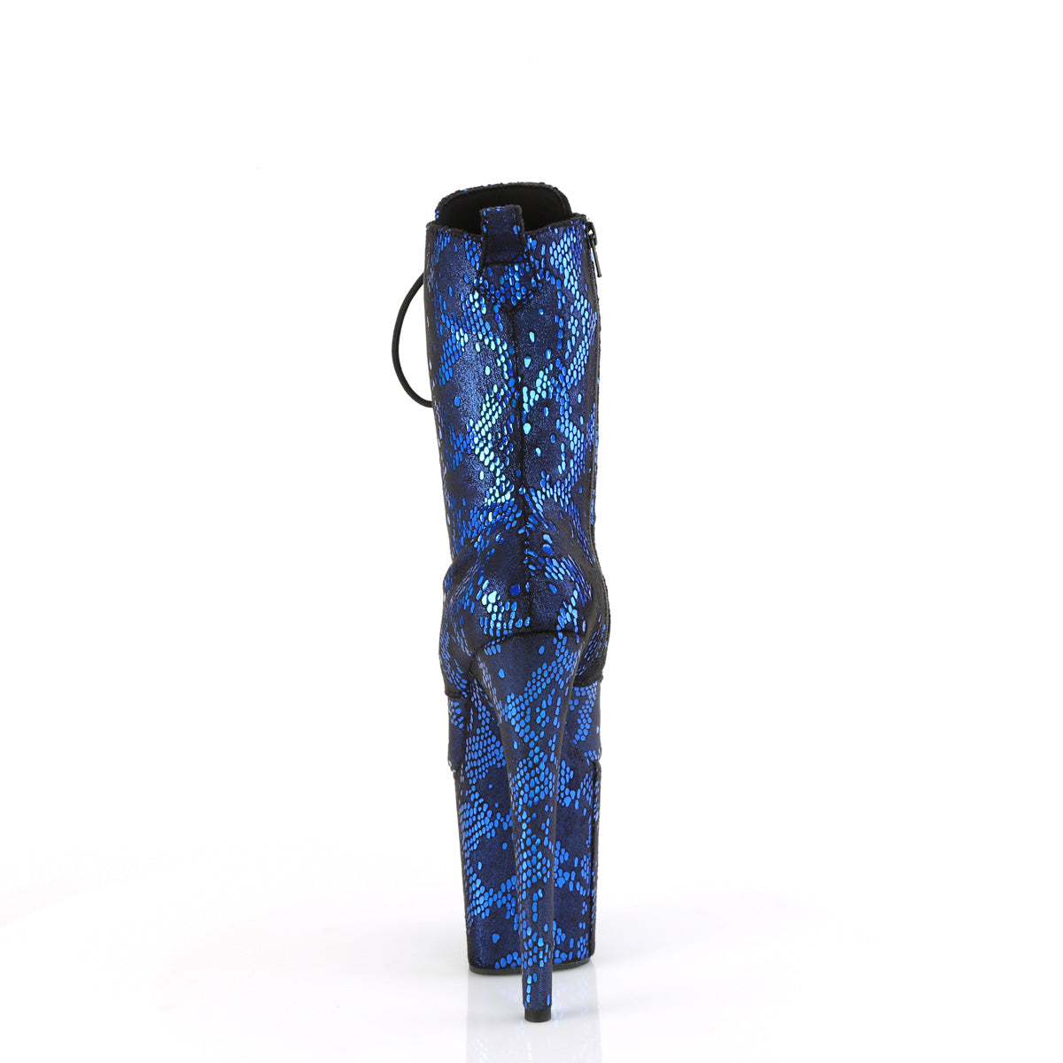 Pleaser   FLAMINGO-1040spf Blue Metallic Schlangendruckstoff/m